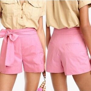 J. Crew High Waist Paper Bag Shorts Pink, Size 6